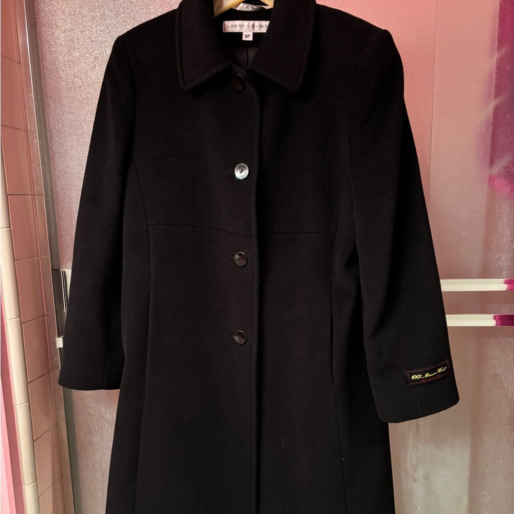 Paris Chic Larry Levine Merino Wool Lovely Designer Winter Coat Size 8 Warm Cozy